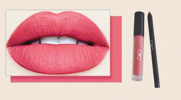 Matte Liquid Lipstick Set With Lip Liner  2