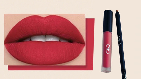 Matte Liquid Lipstick Set With Lip Liner #7