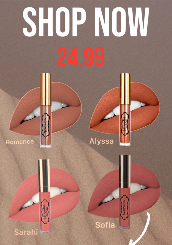 Matte Liquid Lipstick, 4 Color Pack, Nude