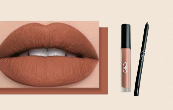 Matte Liquid Lipstick Set With Lip Liner  15