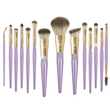 PURPLE & GOLD 14 makeup brushes set