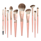 PINK 10 PIECE FACE & EYE BRUSH SET