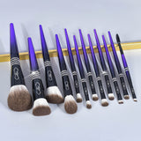 Purple makeup brushes