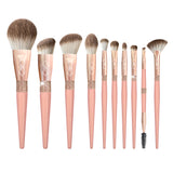 PINK 10 PIECE FACE & EYE BRUSH SET